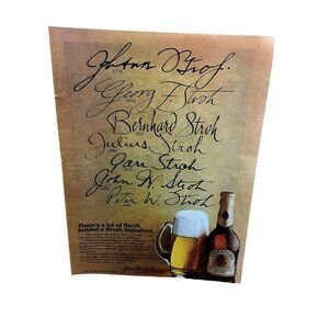 1983 Stroh Signature Beer Print Ad Vintage Brewery Advertising